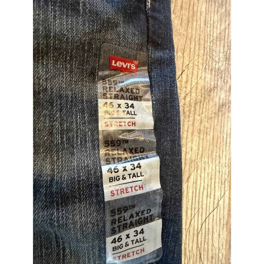 Levi Strauss Denim Jeans 559 NWT Relaxed Straight Leg 46x34 Big and Tall 46 x 34